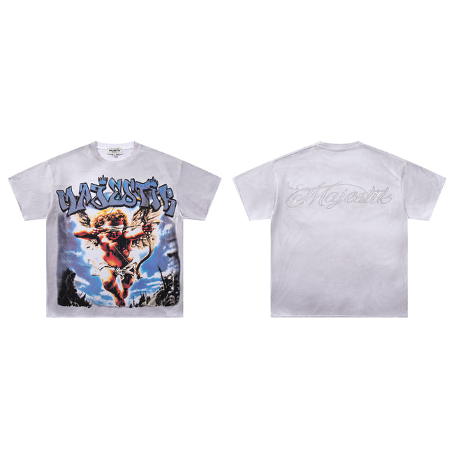 MAJESTIK Cupid Angel Double‑Sided Vintage T‑Shirt Main Image