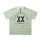 MAJESTIK XX Global Striped Half‑Zip Polo T‑Shirt