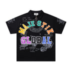 MAJESTIK Global Half‑Zip Polo T‑Shirt
