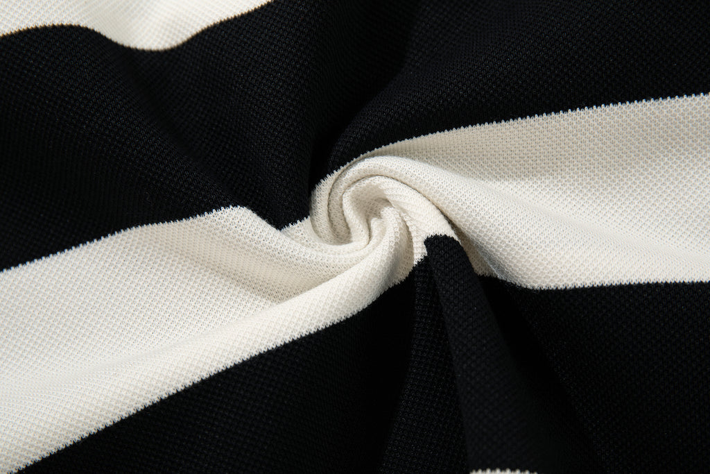 MAJESTIK Striped Embroidered Polo Shirt