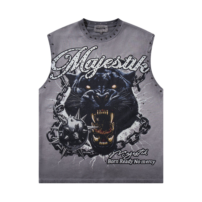 MAJESTIK Black Panther Graphic Tank Top Main Image