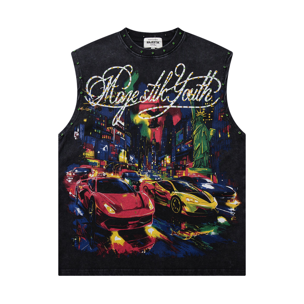 MAJESTIK Supercar City Graphic Tank Top