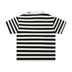 MAJESTIK Striped Half‑Zip Portrait Polo Short‑Sleeve Shirt