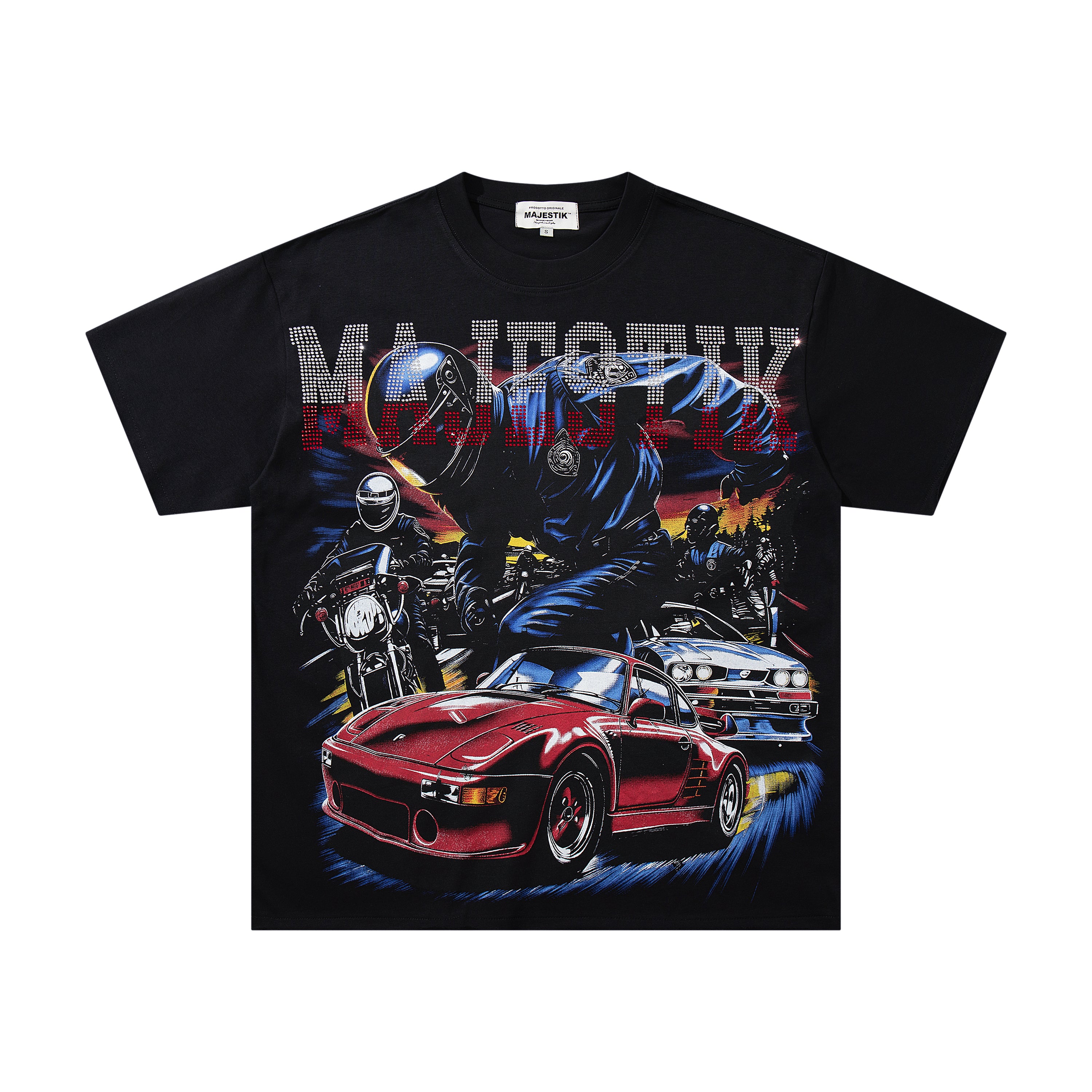 MAJESTIK Retro Racing Graphic T‑Shirt