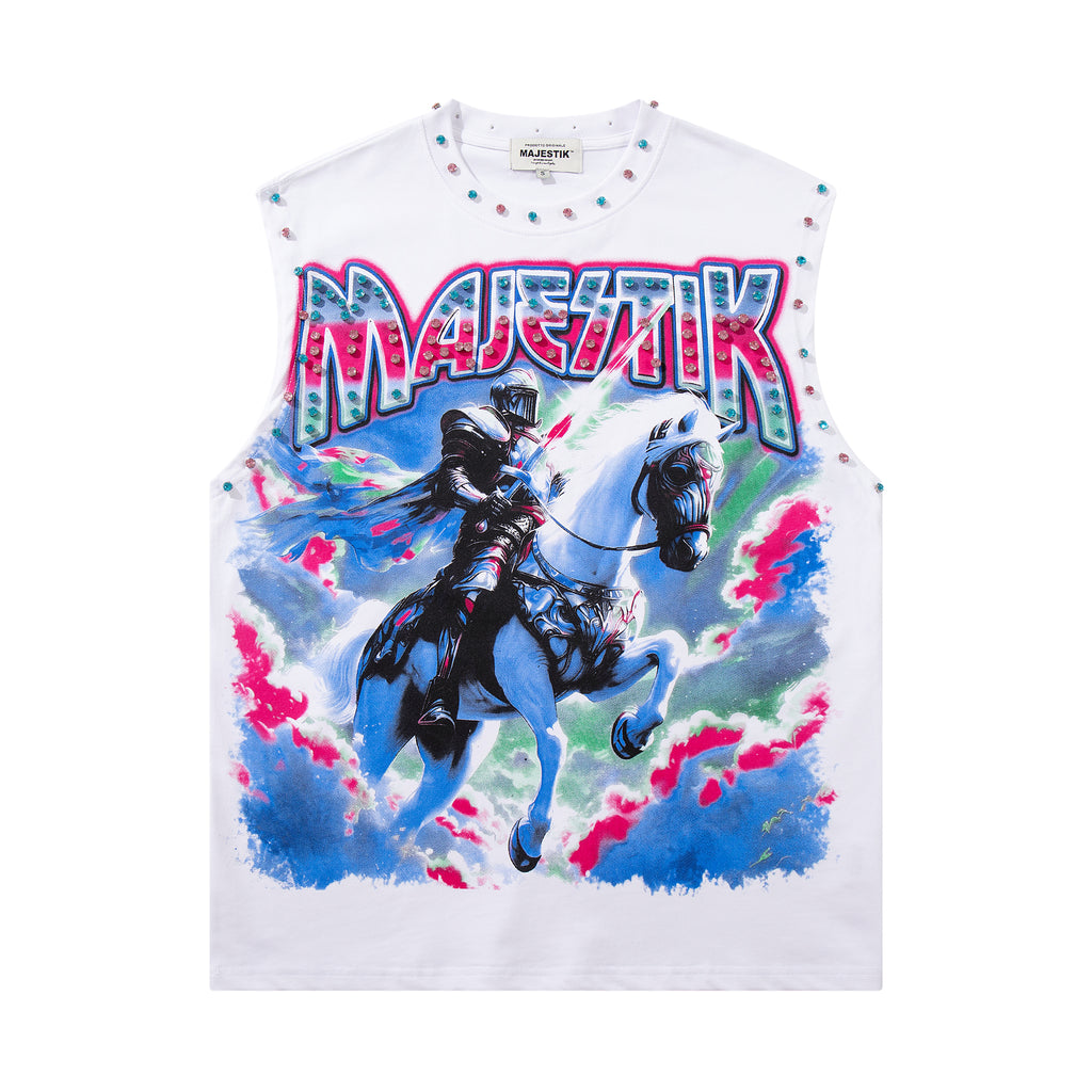 MAJESTIK Cowboy Horse Graphic Tank Top