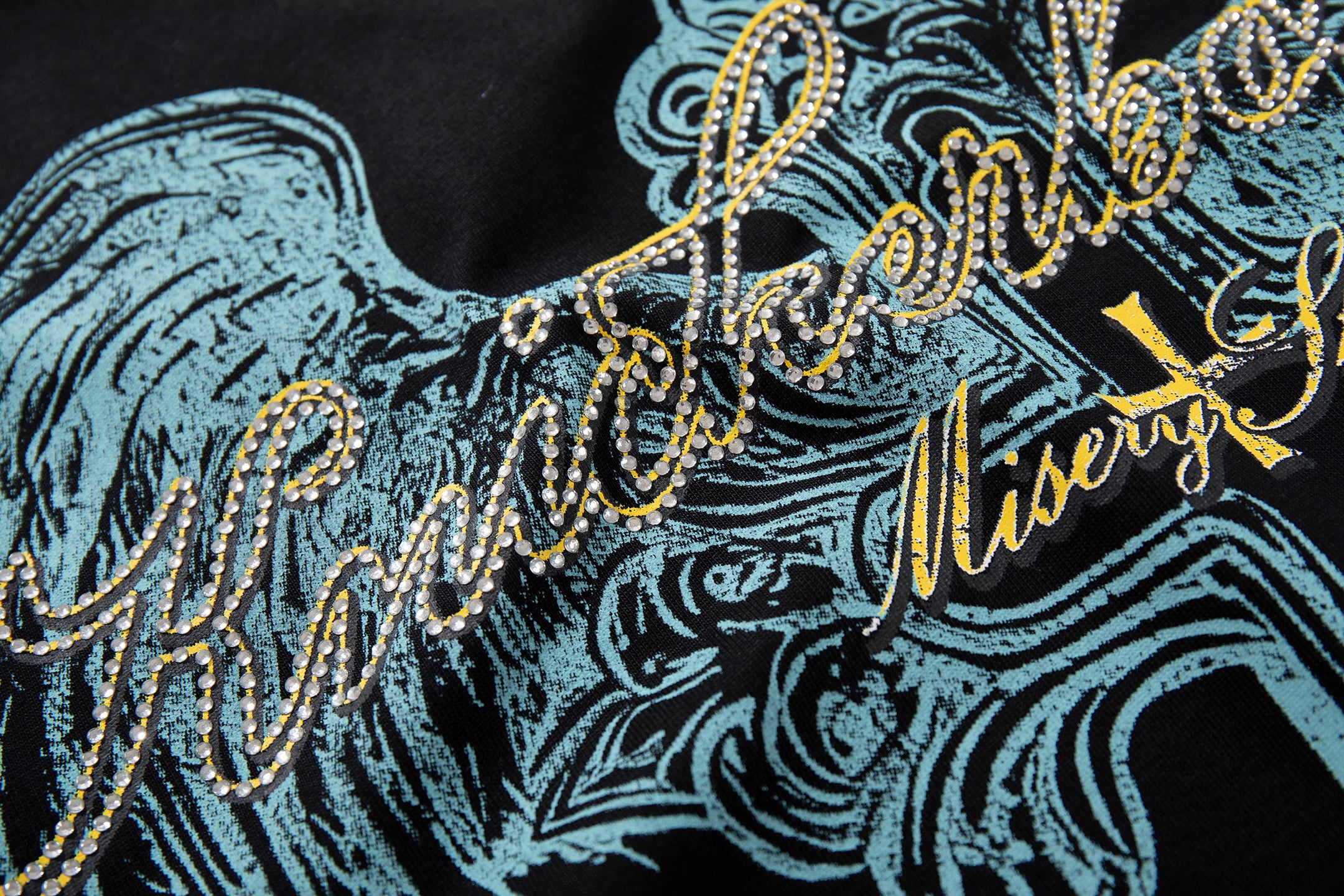 MAJESTIK Alien Skull Angel Sword Double‑Sided Graphic T‑Shirt