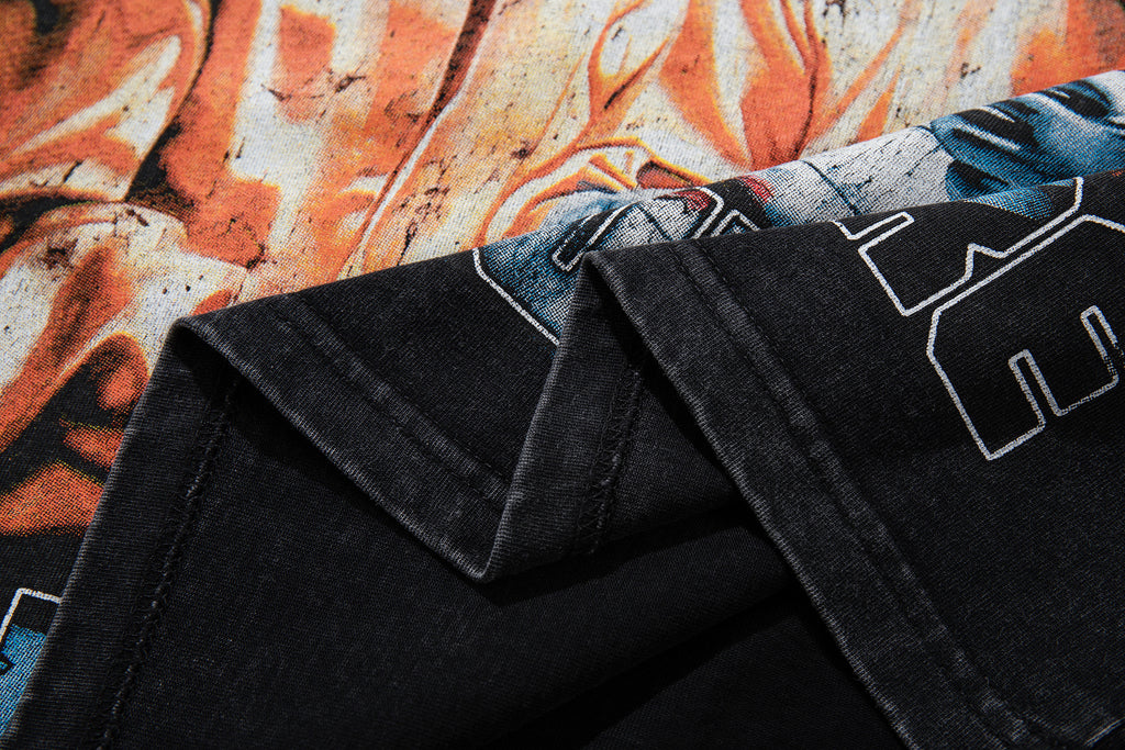 MAJESTIK Hazmat Crew Graphic Vintage T‑Shirt