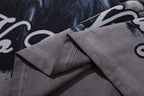 MAJESTIK Black Panther Skull Vintage Grey Double‑Sided T‑Shirt