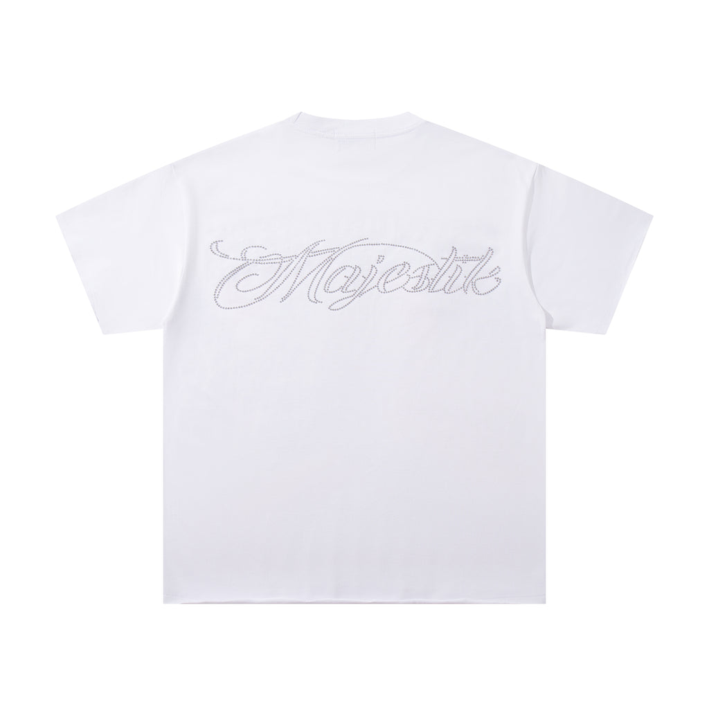 MAJESTIK Fire Skull Lightning Vintage Graphic T‑Shirt
