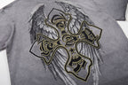 MAJESTIK Relentless Cross Wings Vintage T‑Shirt