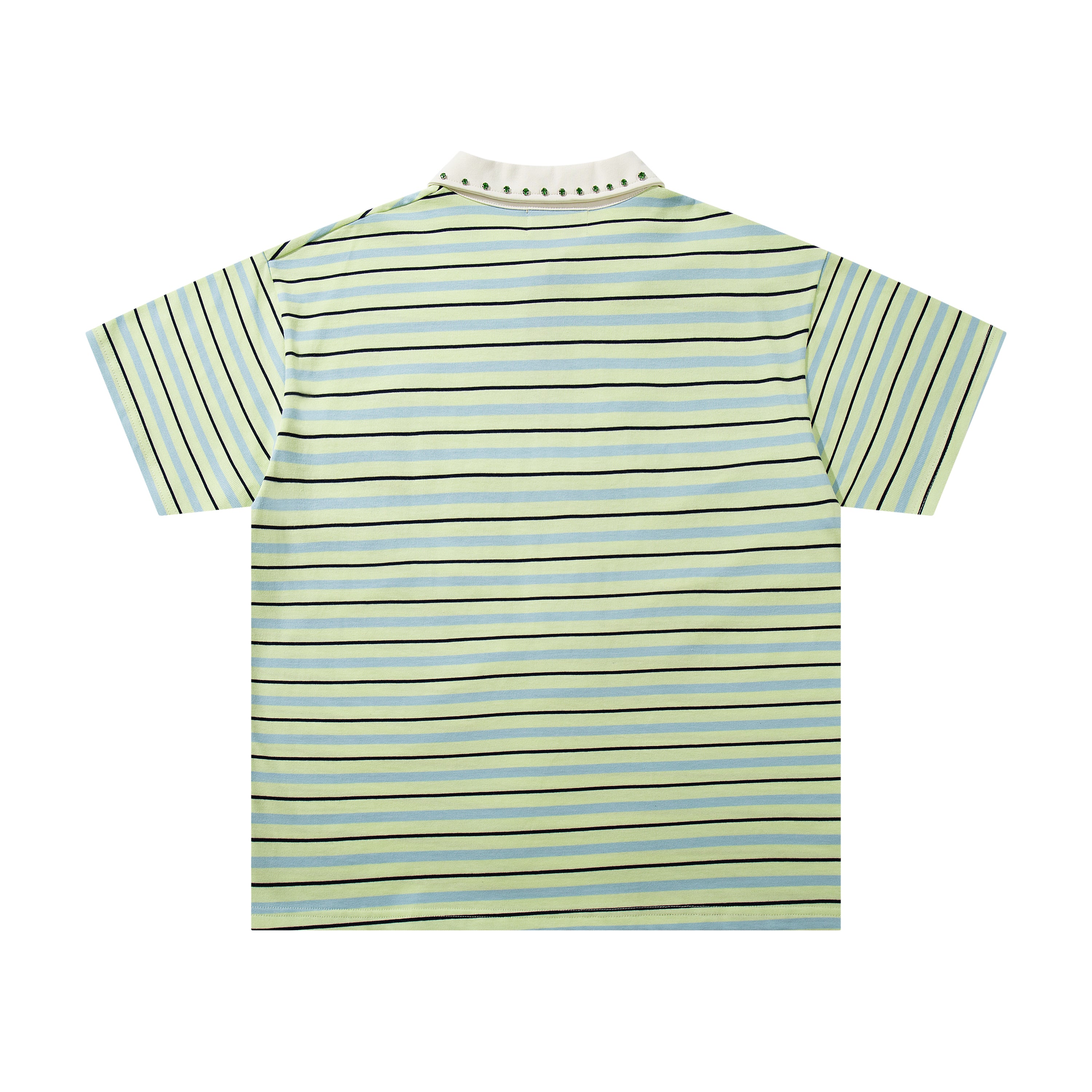 MAJESTIK XX Global Striped Half‑Zip Polo T‑Shirt