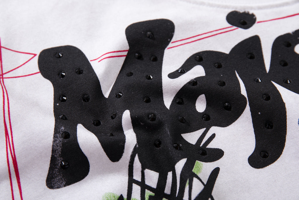 MAJESTIK Graffiti Sketch Art White Double‑Sided T‑Shirt