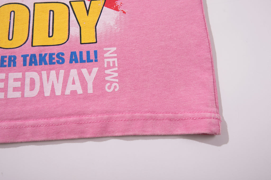 MAJESTIK Moto Racing Vintage Pink T‑Shirt
