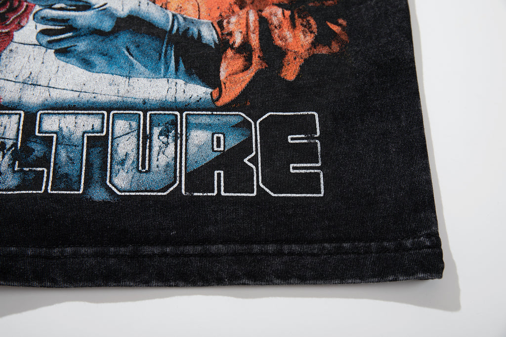 MAJESTIK Hazmat Crew Graphic Vintage T‑Shirt