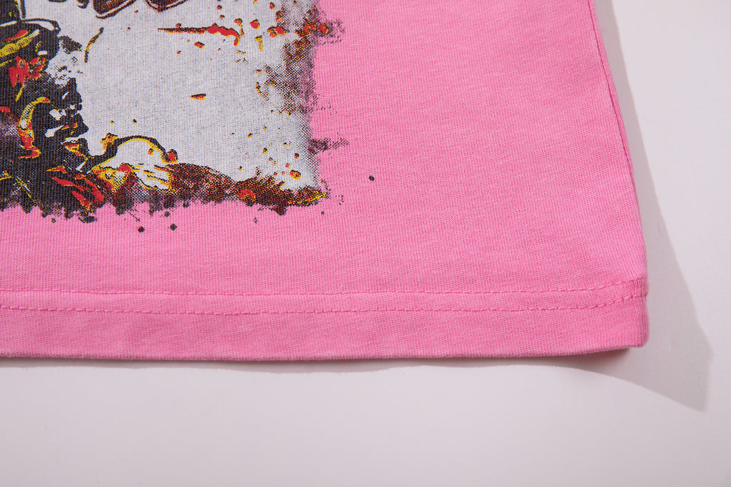 MAJESTIK Western Cowboy Vintage Pink T‑Shirt