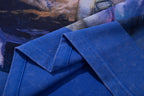 MAJESTIK Football Bear Vintage Blue Double‑Sided T‑Shirt
