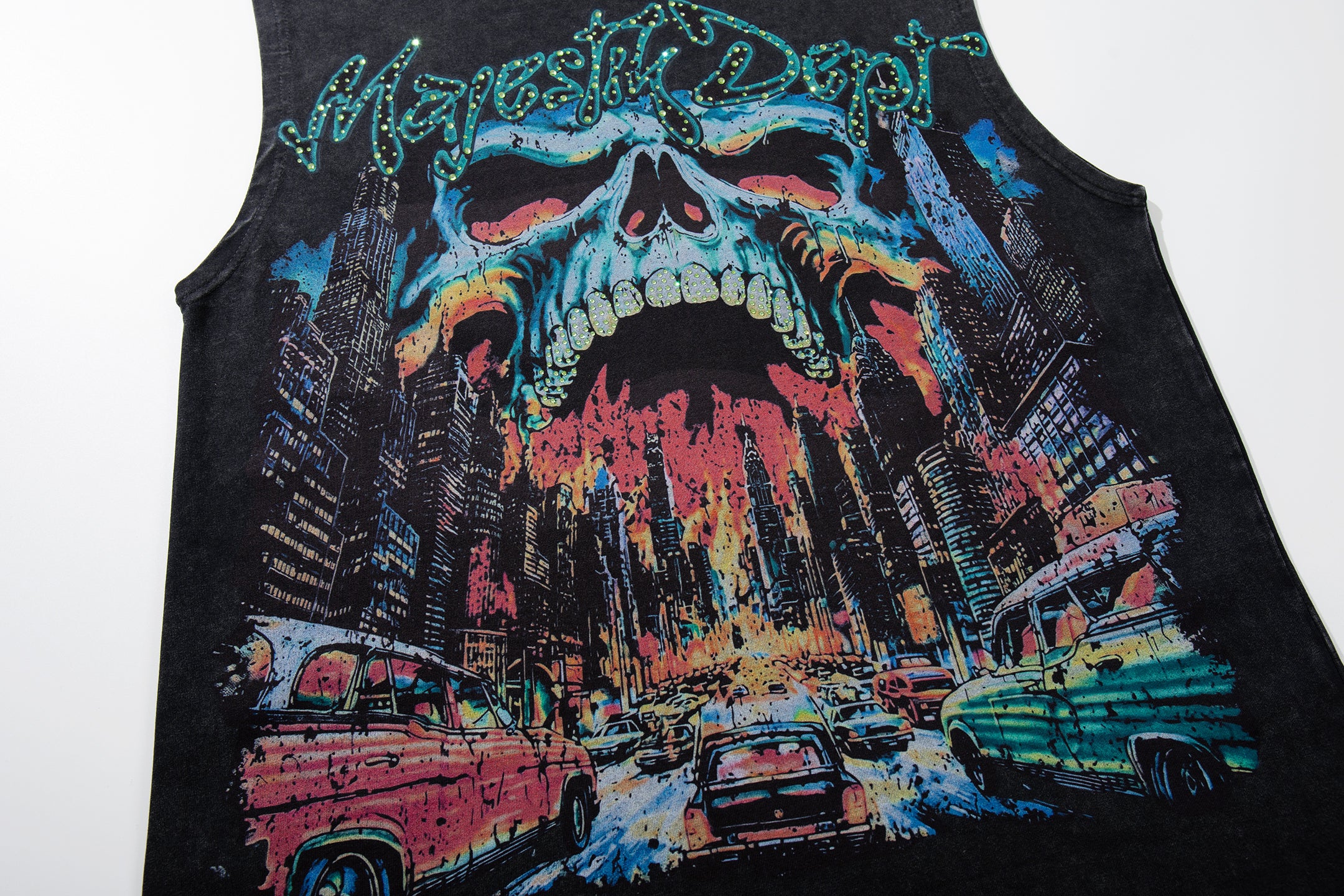MAJESTIK Skull Graphic Sleeveless Tank Top