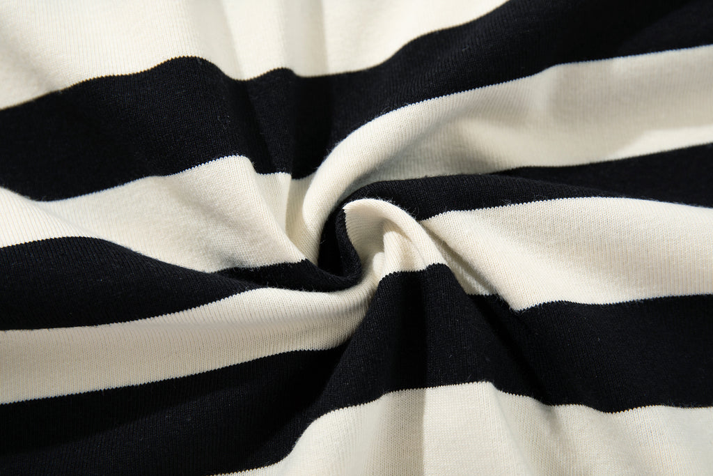 MAJESTIK Striped Half‑Zip Portrait Polo Short‑Sleeve Shirt