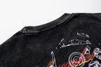 MAJESTIK Skeleton DJ Vintage Washed Double‑Sided Graphic T‑Shirt