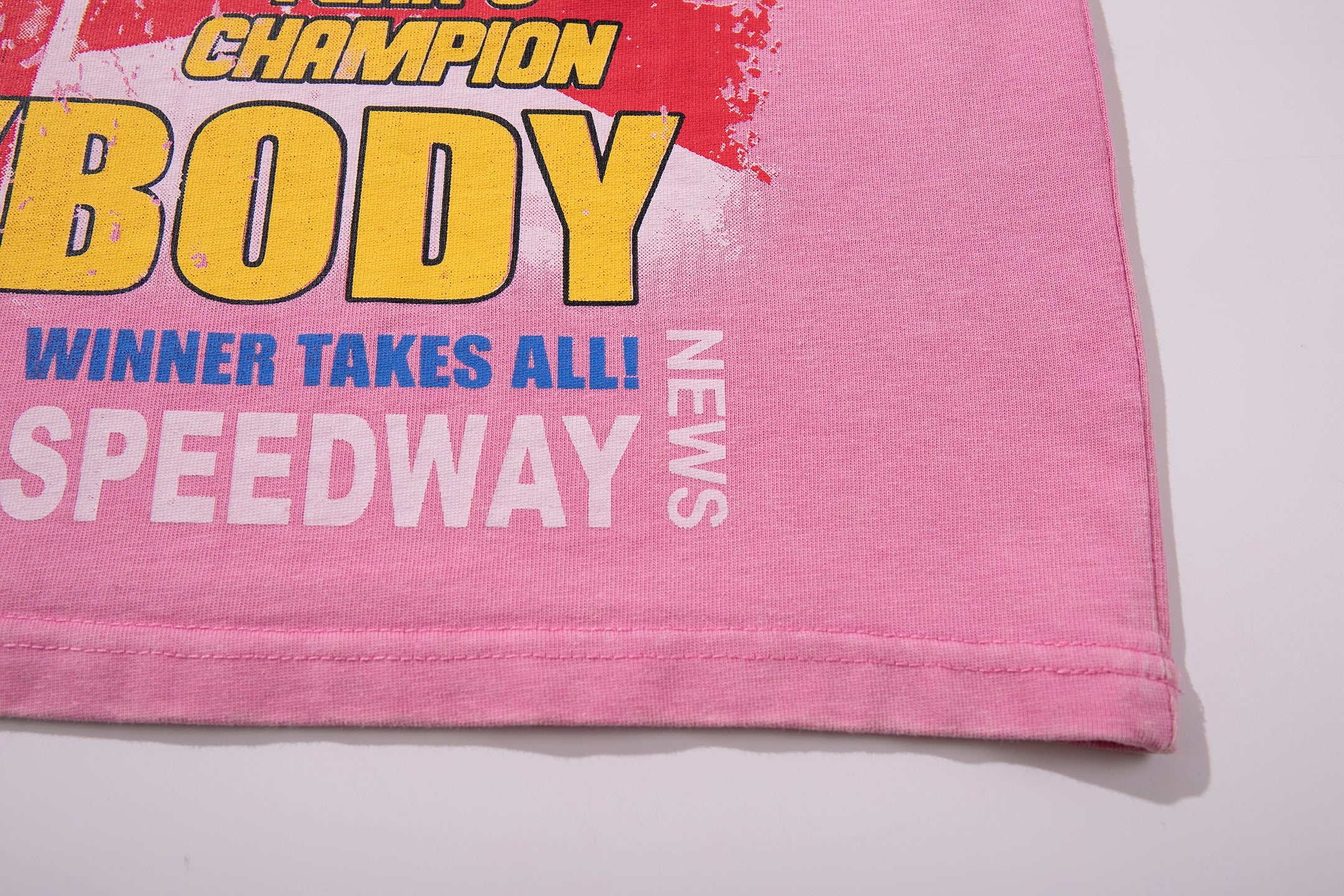 MAJESTIK Moto Racing Vintage Pink T‑Shirt
