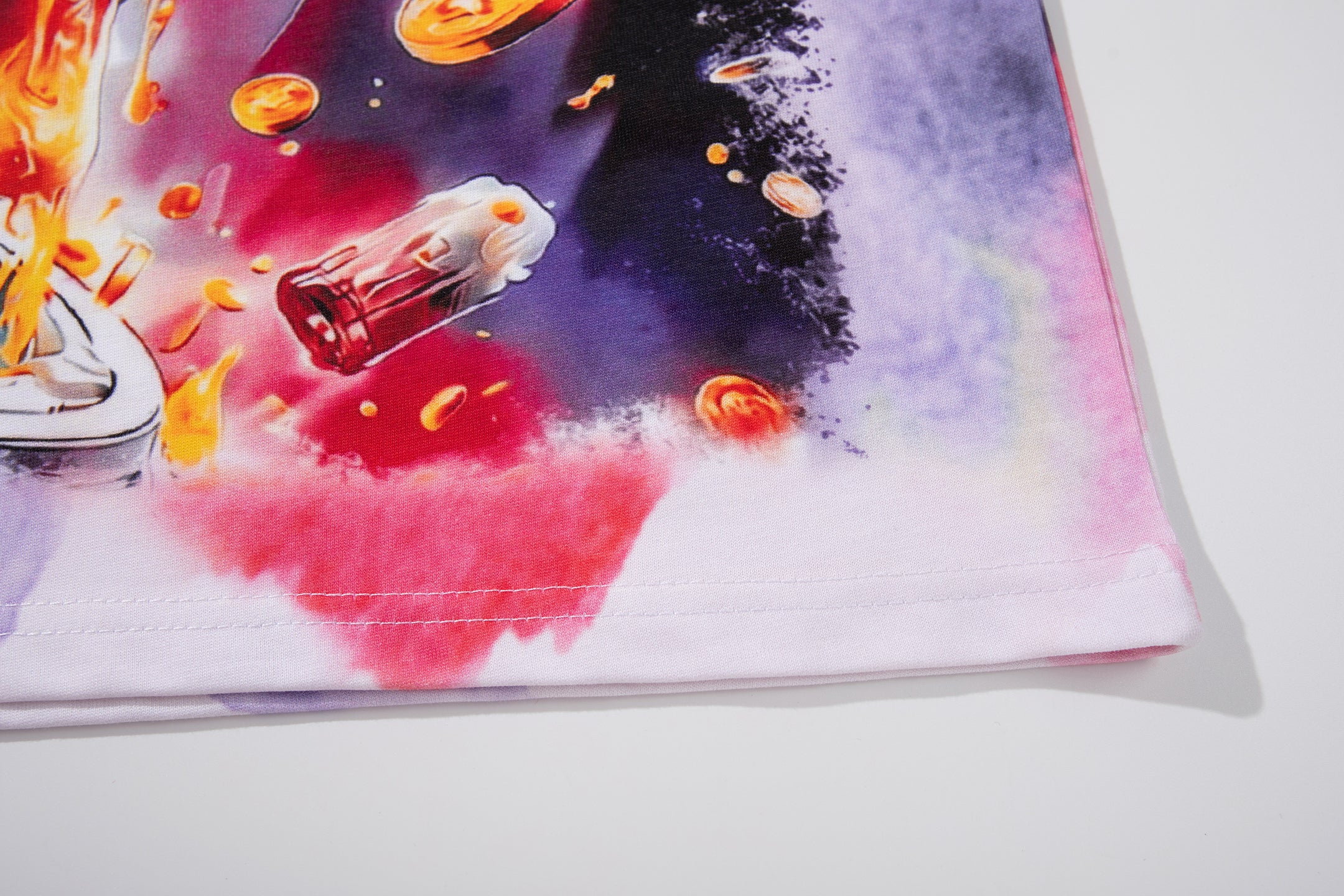 MAJESTIK Tie‑Dye Skull Graphic T‑Shirt
