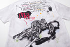 MAJESTIK Graffiti Sketch Art White Double‑Sided T‑Shirt