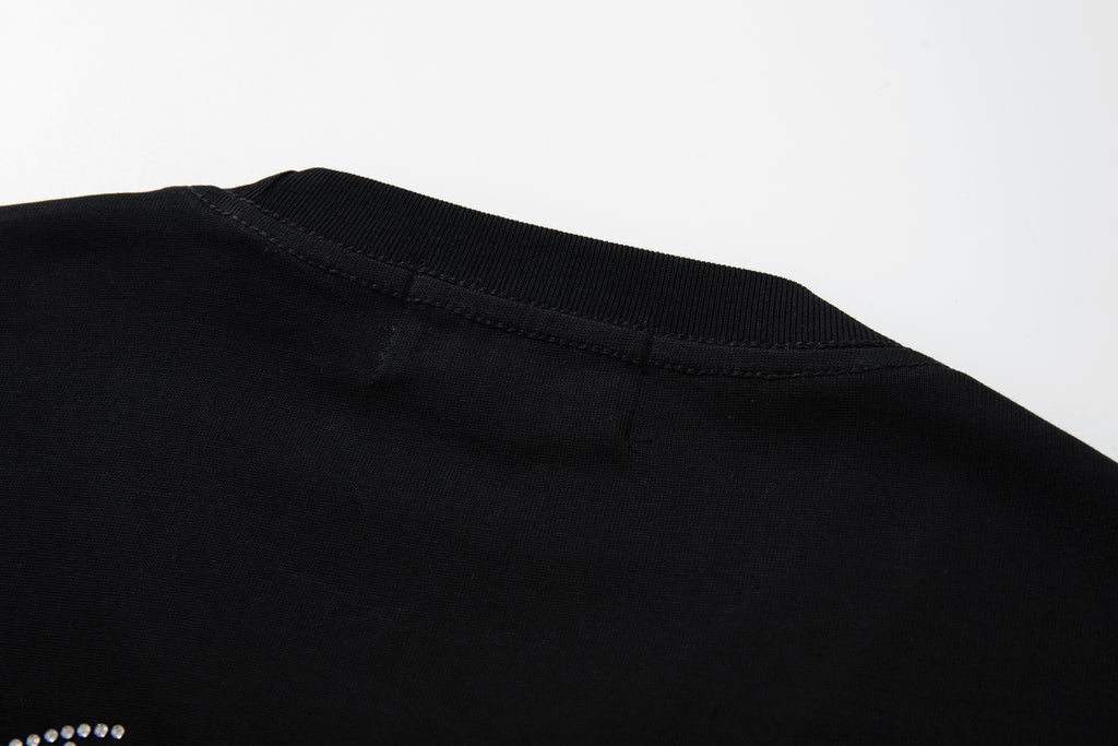 MAJESTIK Neon Skull Graphic Black T‑Shirt