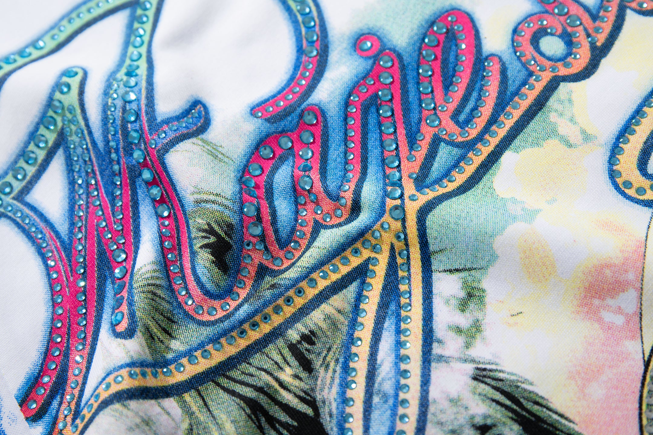 MAJESTIK Tropical Skull Double‑Sided Graphic T‑Shirt
