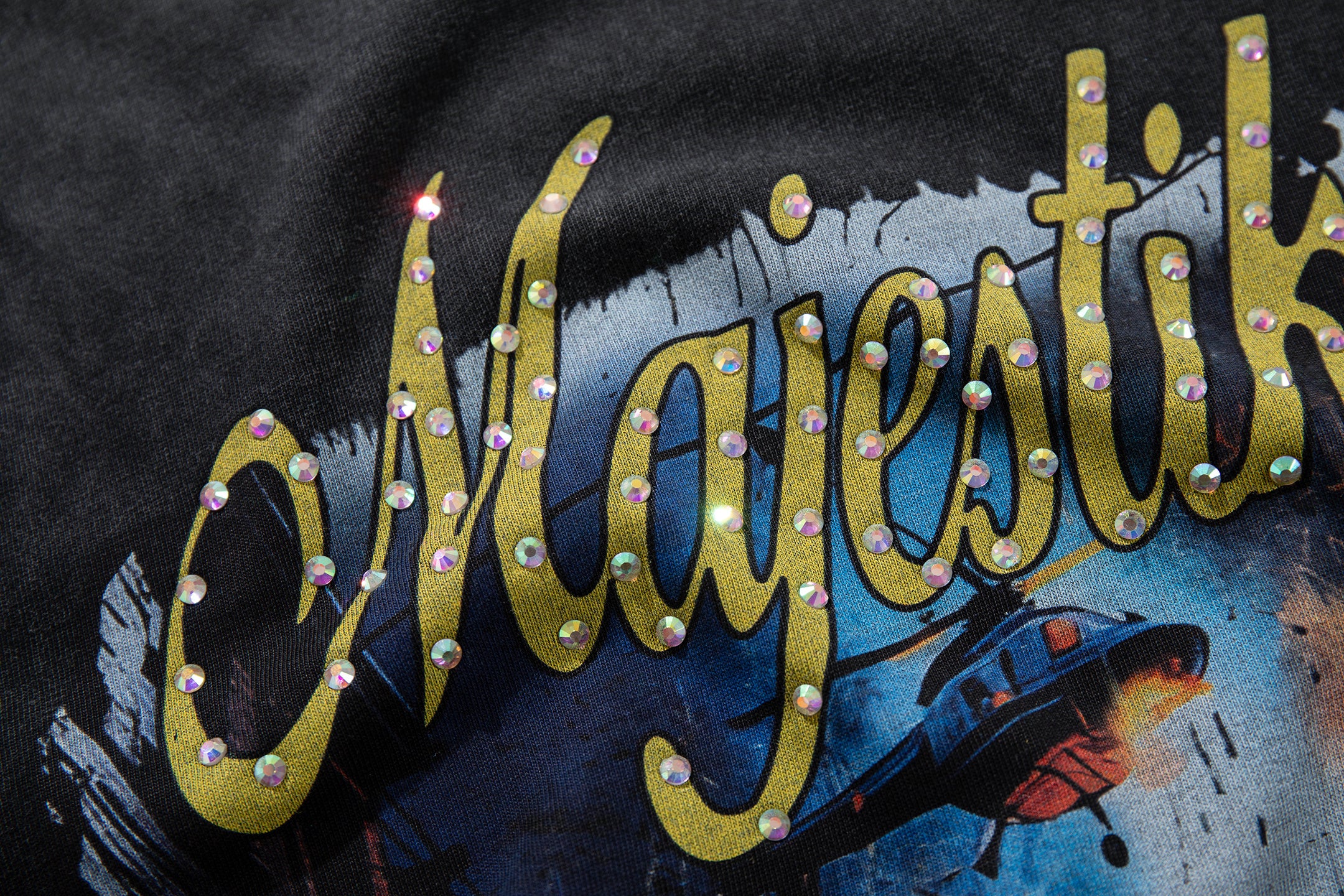 MAJESTIK Fire Dept City Street Vintage Double‑Sided T‑Shirt