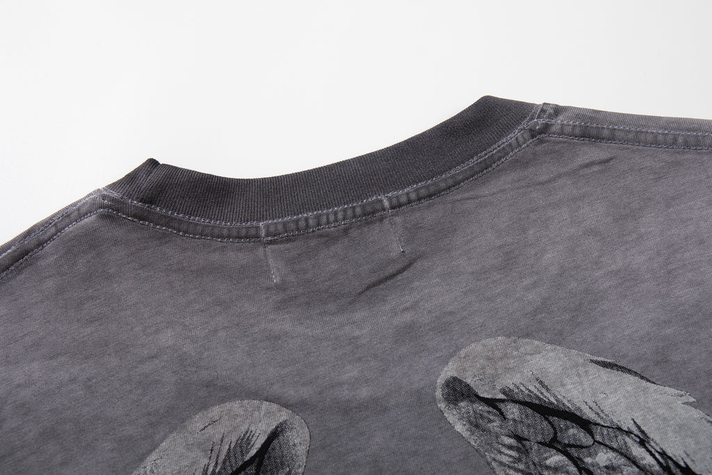 MAJESTIK Relentless Cross Wings Vintage T‑Shirt