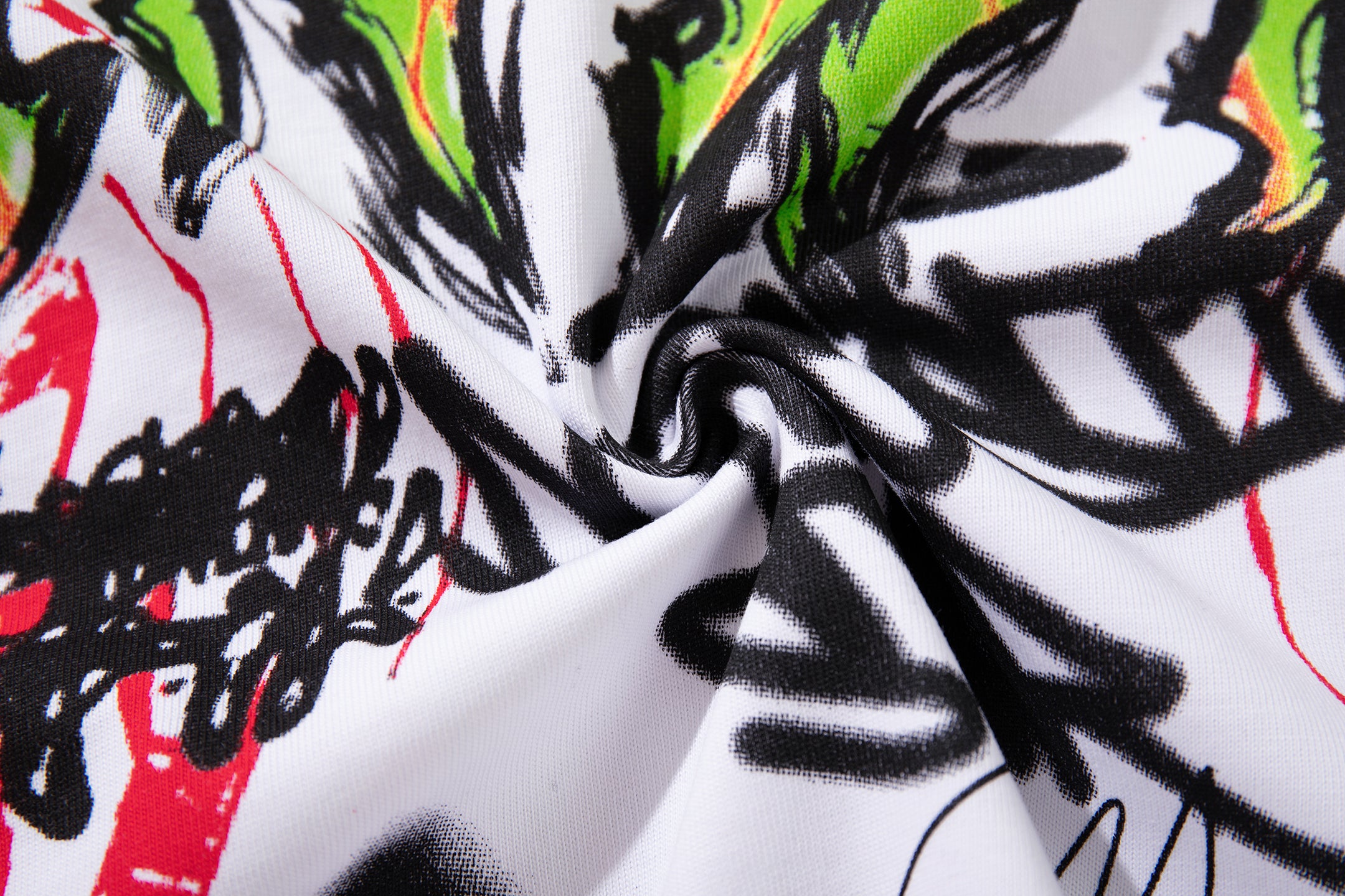 MAJESTIK Green Monster Graffiti Double‑Sided Graphic T‑Shirt