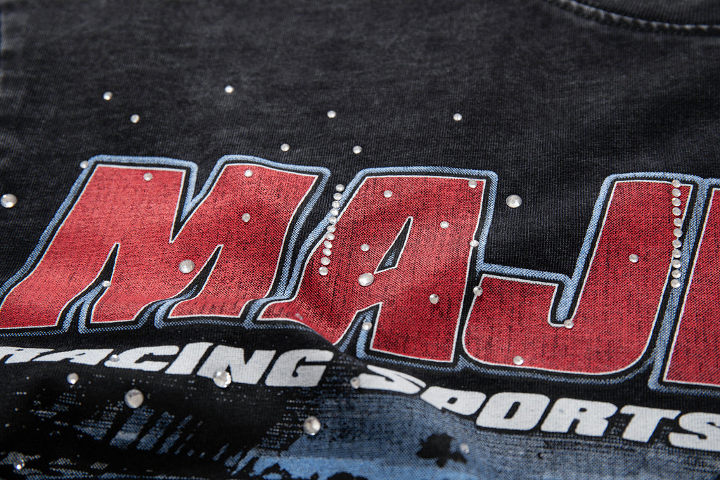 MAJESTIK Racing Car Vintage T‑Shirt