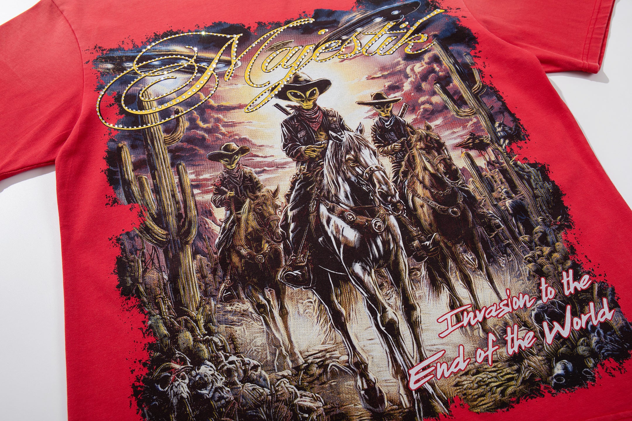 MAJESTIK Western Cowboy Vintage T‑Shirt