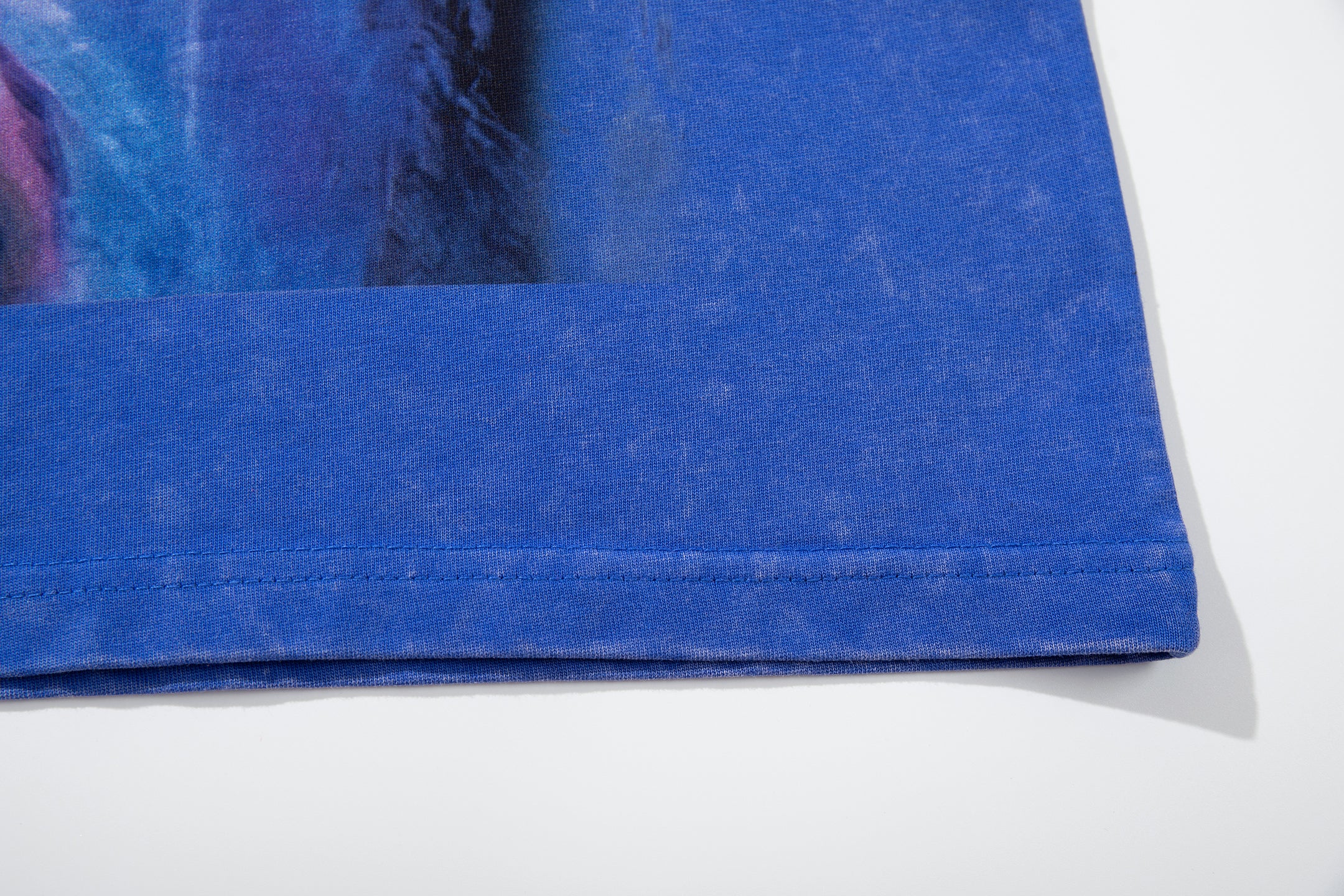 MAJESTIK Football Bear Vintage Blue Double‑Sided T‑Shirt