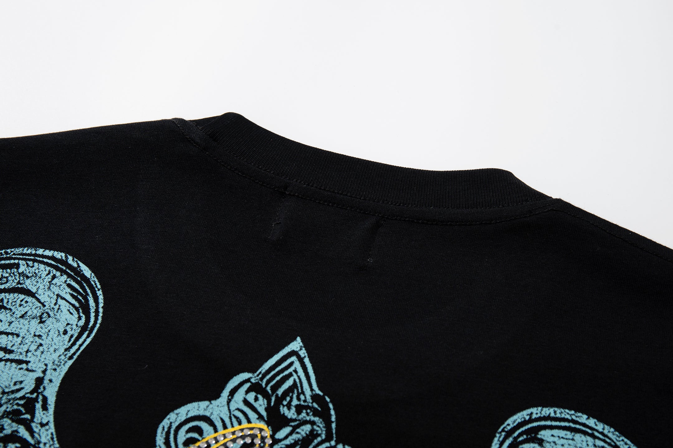MAJESTIK Alien Skull Angel Sword Double‑Sided Graphic T‑Shirt
