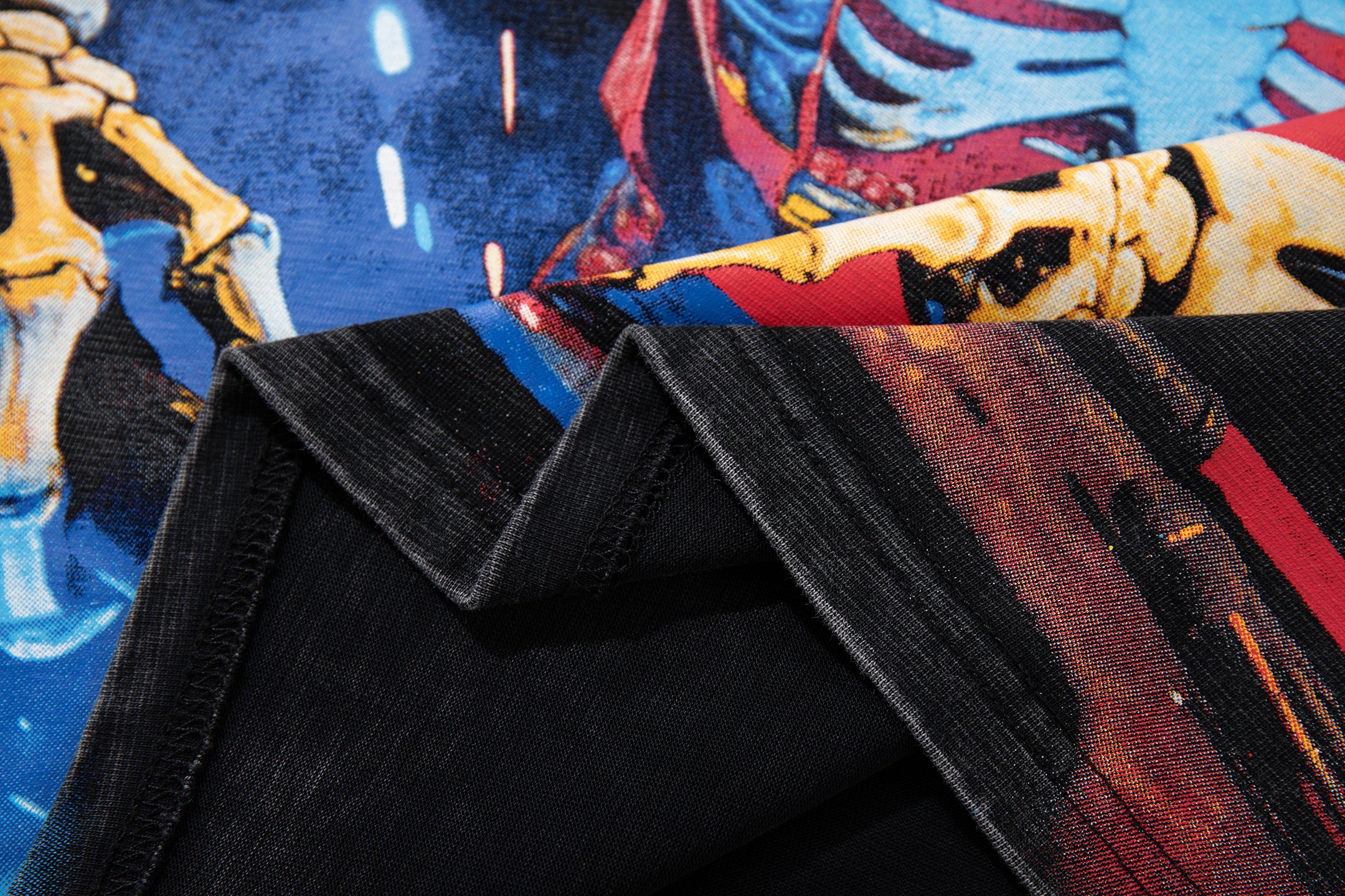 MAJESTIK Skeleton DJ Vintage Washed Double‑Sided Graphic T‑Shirt