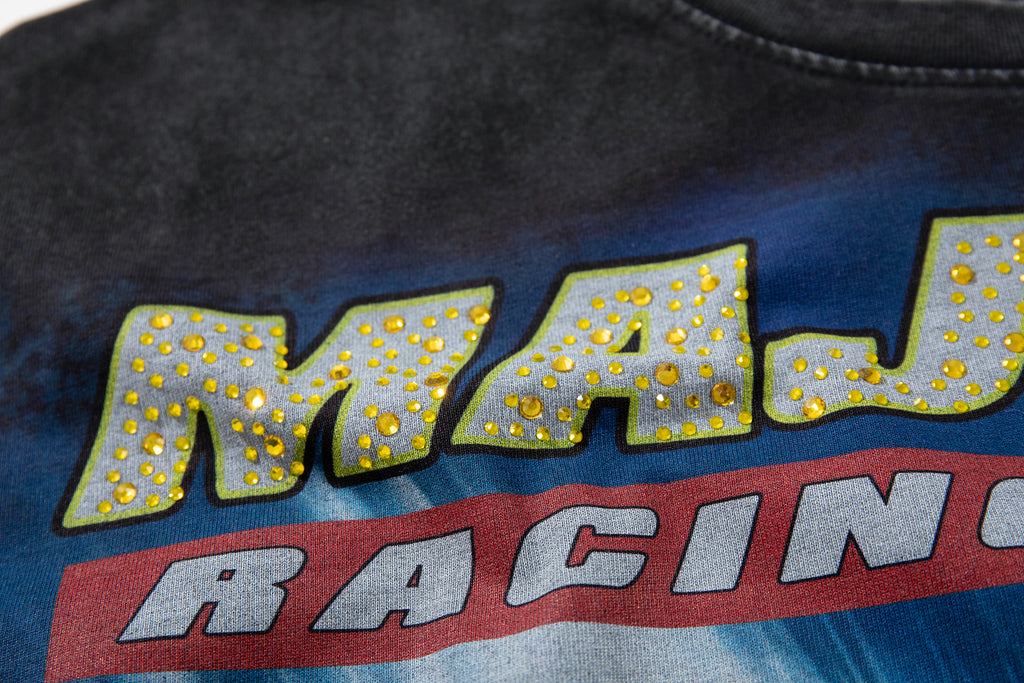 MAJESTIK Motocross Racing Vintage Black Double‑Sided T‑Shirt