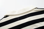 MAJESTIK Striped Half‑Zip Portrait Polo Short‑Sleeve Shirt