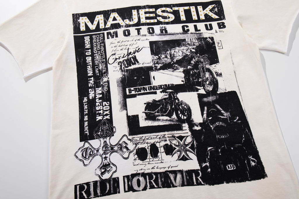 MAJESTIK Motor Club Collage Vintage T‑Shirt