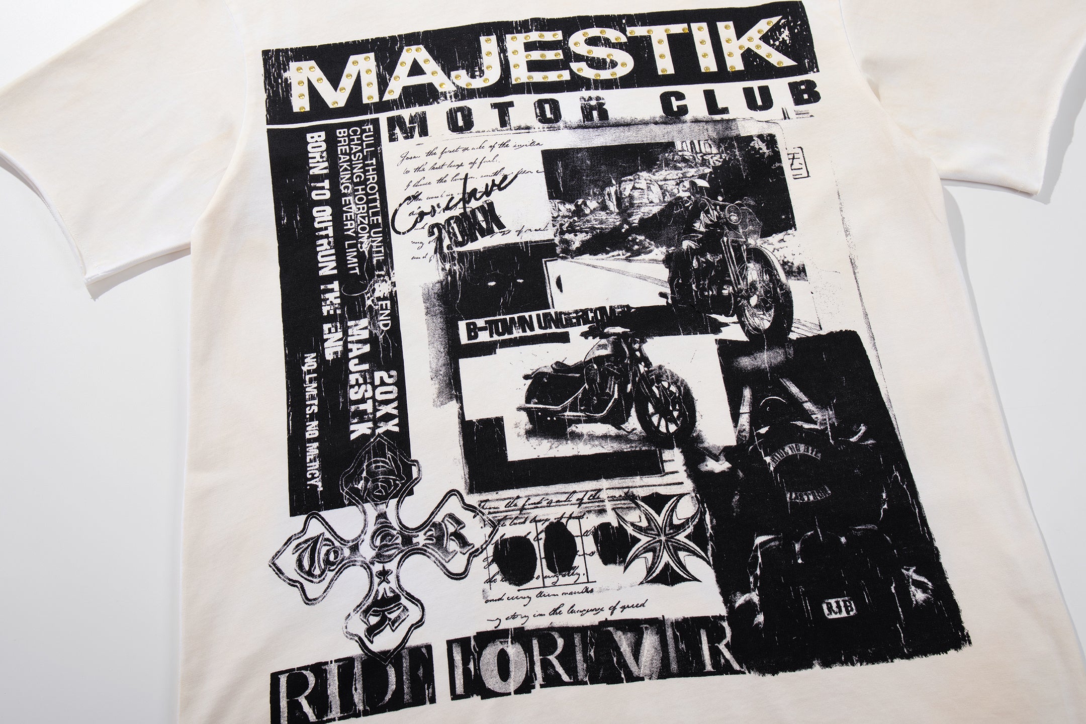 MAJESTIK Motor Club Collage Vintage T‑Shirt