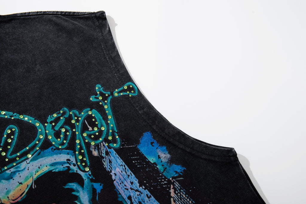 MAJESTIK Skull Graphic Sleeveless Tank Top