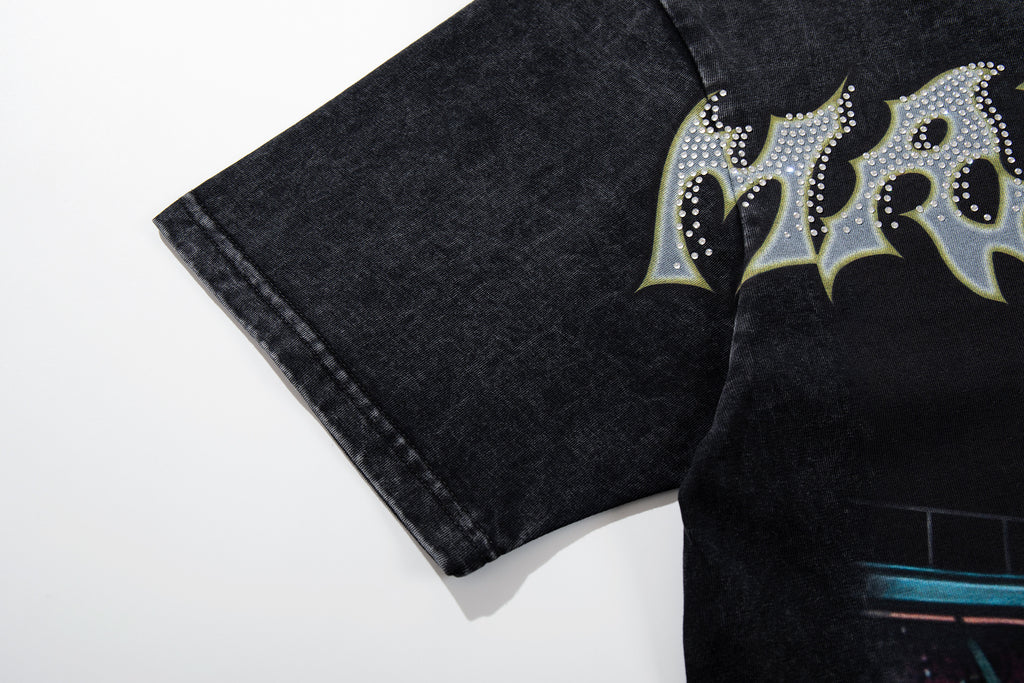 MAJESTIK Trophy Champion Skeleton Double‑Sided Vintage T‑Shirt