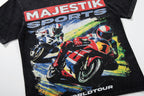 MAJESTIK Sports Motorcycle Racing Vintage Graphic T‑Shirt