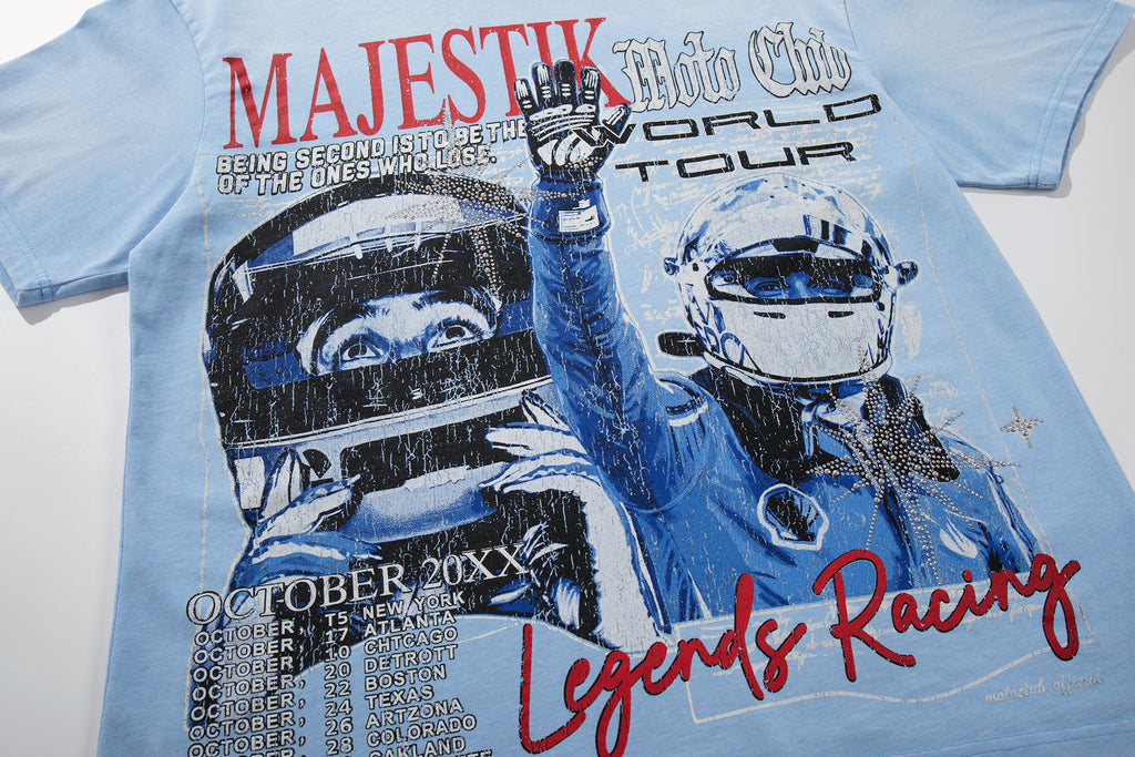 MAJESTIK Legends Racing Tour Light Blue T‑Shirt