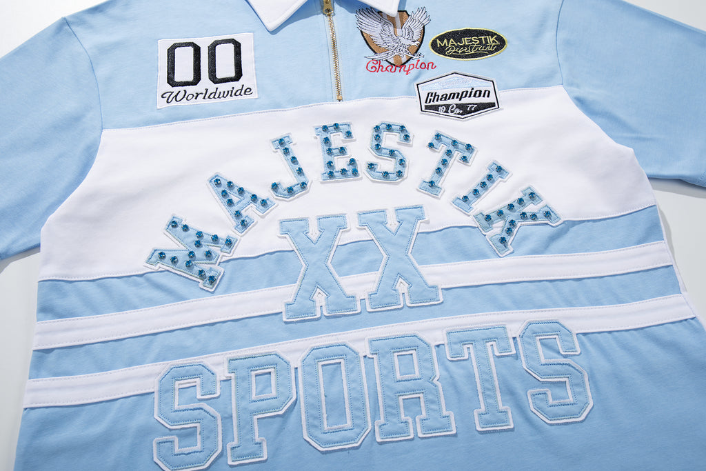 MAJESTIK Half‑Zip Sports Polo Shirt