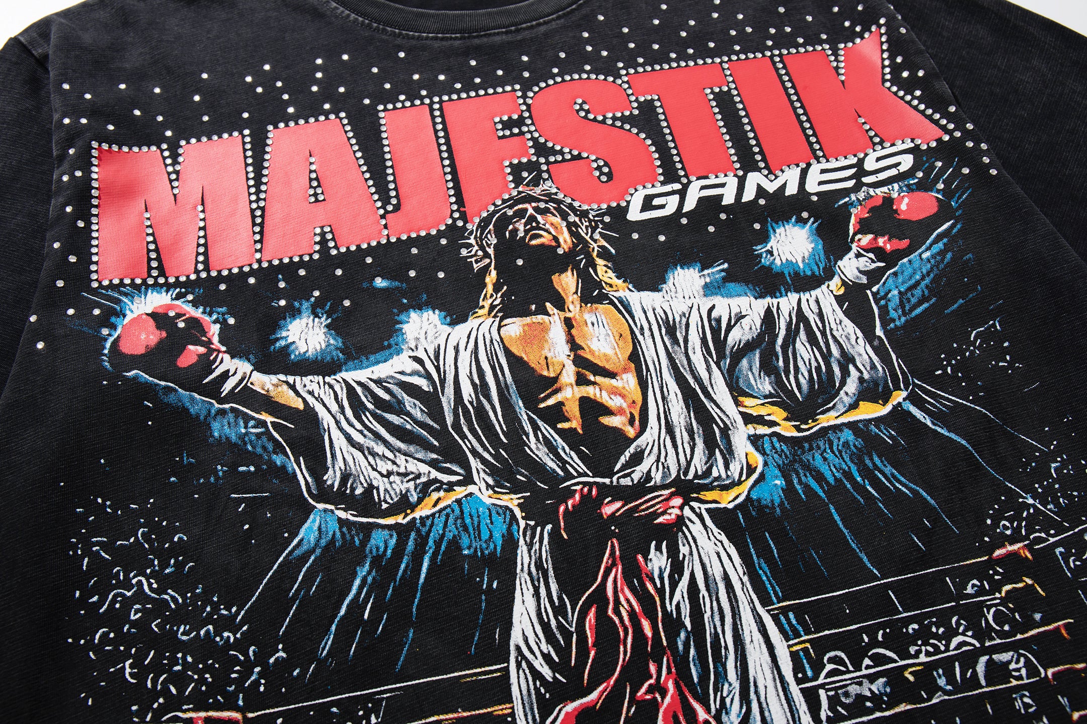 MAJESTIK The Final Match Vintage Boxing Graphic T‑Shirt