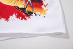 MAJESTIK Fire Skull Lightning Vintage Graphic T‑Shirt