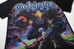 MAJESTIK Eagle Monster Graphic Black T‑Shirt