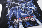 MAJESTIK Grim Reaper Scythe Vintage Washed Graphic T‑Shirt