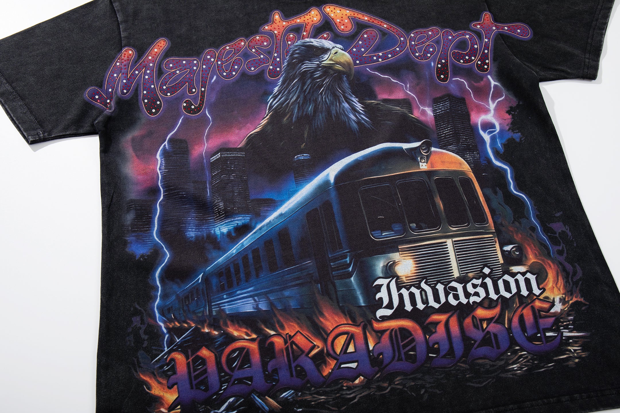 MAJESTIK Eagle Train Graphic Short‑Sleeve T‑Shirt